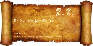 Rikk Kajetán névjegykártya